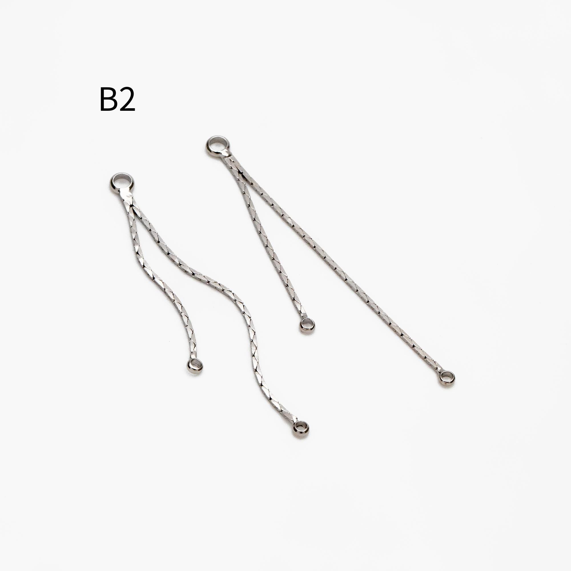 10pcs Gold/ Silver Tassel Charms, Tassel Connectors with Jump Rings (GB-244)